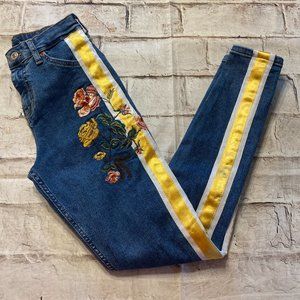 Topshop Moto Jamie Floral Skinny Jeans